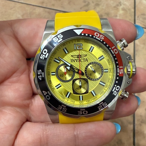 Invicta Yellow and Black Chronograph Watch - Picture 1 of 5